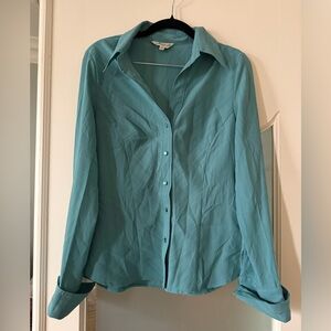Jessica Teal Button-Down Shirt